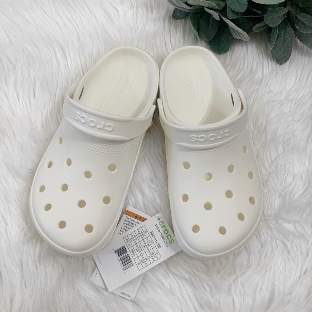 NWT White Crocs Coast Clog